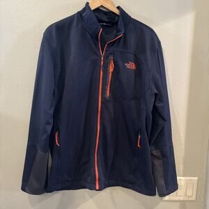 The North Face Mens Navy/Orange Apex Bionic Softshell Windproof Jacket Size XL
